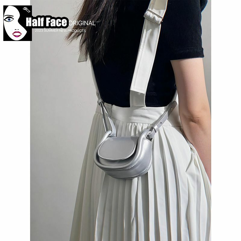 Bolso de mano Y2K Harajuku gótico para mujer, Mini bolsos cruzados versátiles avanzados, diseño Punk, Slivery, un hombro
