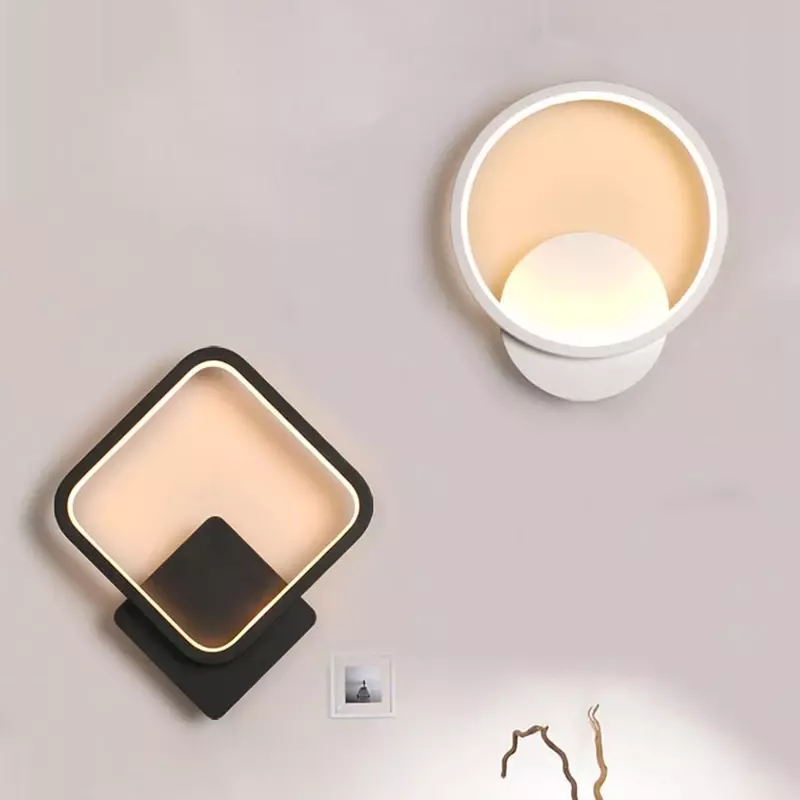 Moderno minimalista redondo e quadrado LED lâmpada de parede, arandelas para salas de estar, quarto, corredor, corredor, varanda, decoração de casa