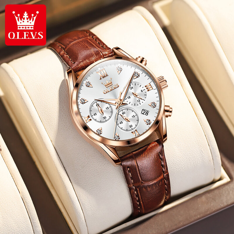 OLEVS orologi da donna Top Brand Luxury Fashion orologio da donna in acciaio inossidabile cronografo orologio al quarzo orologio da polso impermeabile + scatola