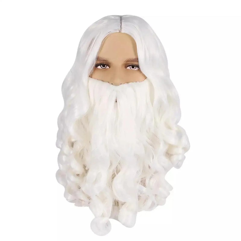 Papai Noel cabelo e barba definido para o Natal, Role Play, leve, acessórios engraçados, vestir-se para festivais