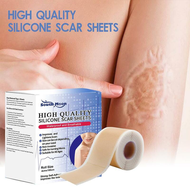 1pcs Silicone Scar Tape Roll Painless Effective For C-Section Keloid Surgery Burn Acne 4*150cm Scar Repair Tools O2A5
