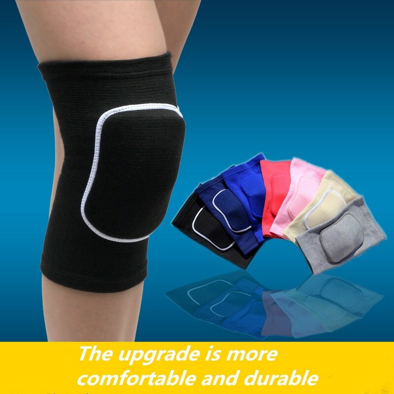 Moda sport compressione ginocchiere elastiche protettore ginocchio ispessito spugna ginocchiere supporto per allenamento danza