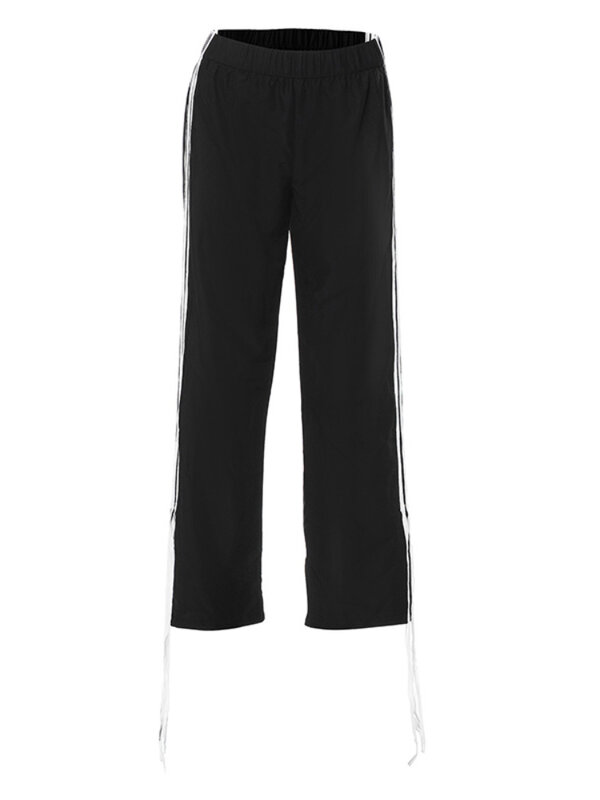 Модные спортивные брюки для отдыха, женские полосатые прямые брюки разных цветов Y2k, уличные брюки со шнуровкой, одежда с низкой талией