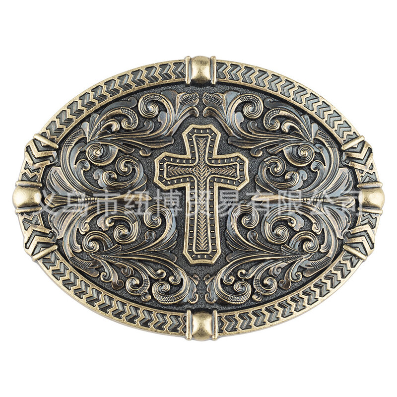 Ovale Kreuz gürtels chnalle die religiösen Amulett muster des Priesters