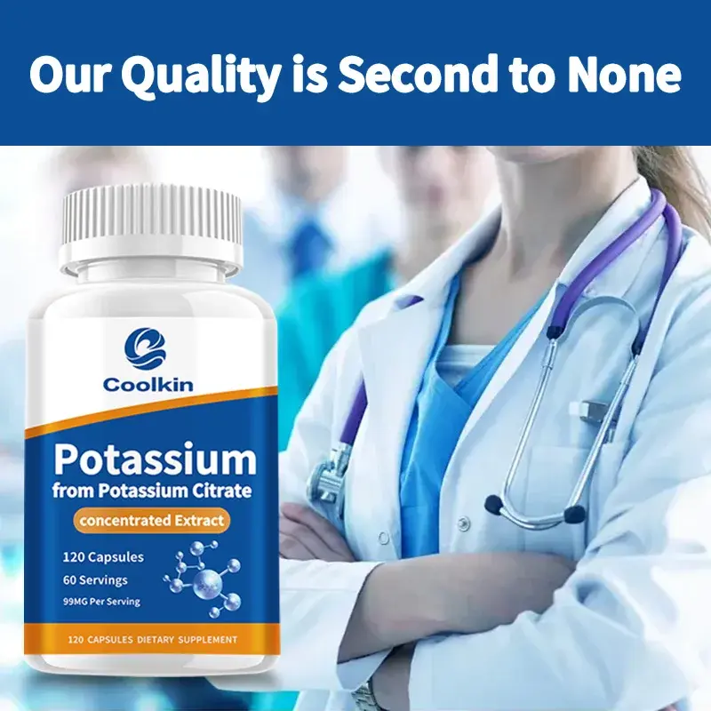 Citrate de potassium naturel, supplément de potassium absorbable, prend en charge l'équilibre de l'électrolyte et le PH normal, sans OGM et sans évolu