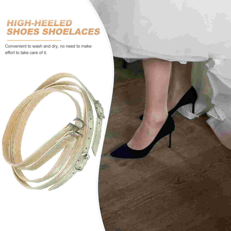1pair dress for anti- drop cross shoe straps cross detachable pu high heels anti- loose suede shoe strap bands with ankle