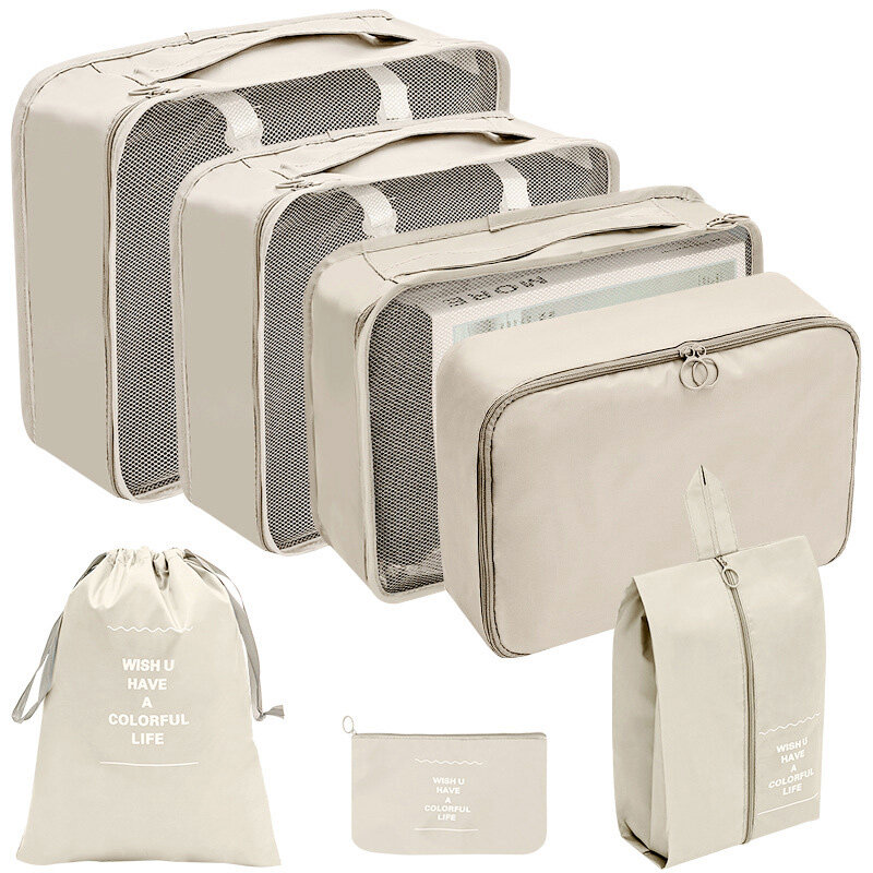 7 teile/satz Reisetaschen neue große Kapazität Speicher Veranstalter Koffer Verpackung für tragbare Kleidung Unterwäsche kosmetische Reisetasche