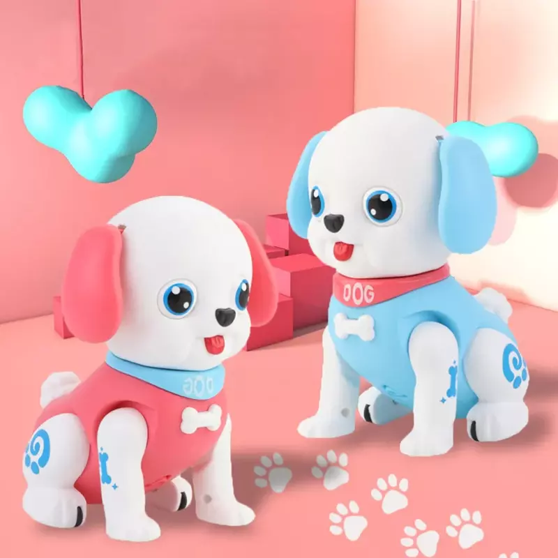 Perro de dibujos animados divertido, cachorro robótico, juguetes eléctricos luminosos interactivos para caminar y cantar, regalos de cumpleaños para niños pequeños