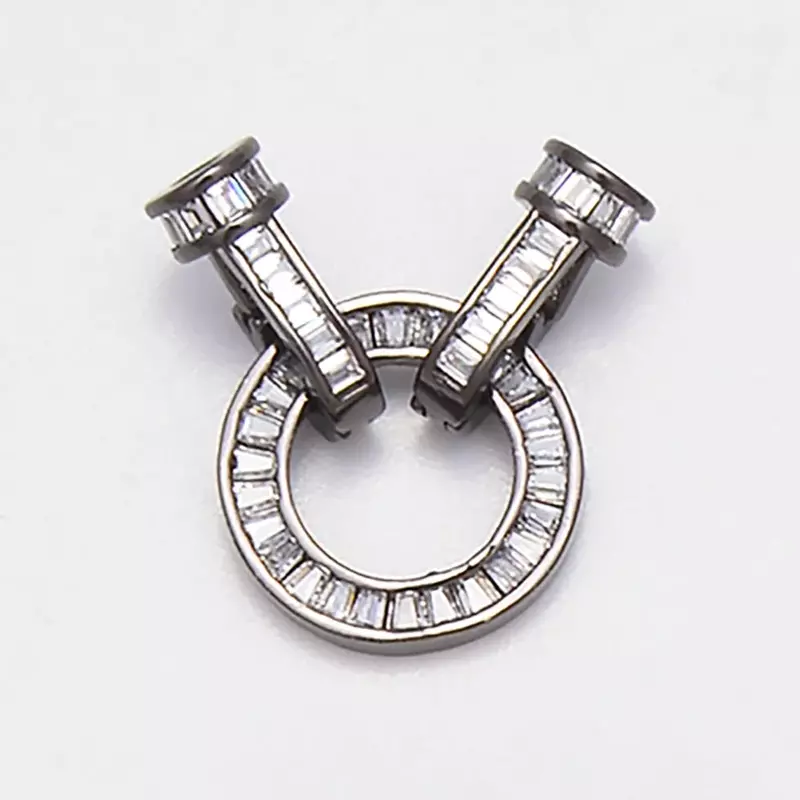 Verbindungs verschluss für Perlen Perlenkette Herstellung liefert Zirkon Herz Kreis Messing Stecker DIY Halskette Armband Schmuck Zubehör