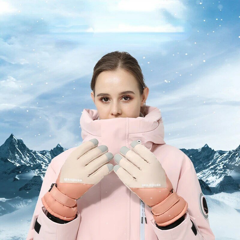 Теплые детские лыжные ветрозащитные перчатки Зимние перчатки для катания на открытом воздухе для взрослых катания на коньках сноуборде Детские Водонепроницаемые Дышащие варежки