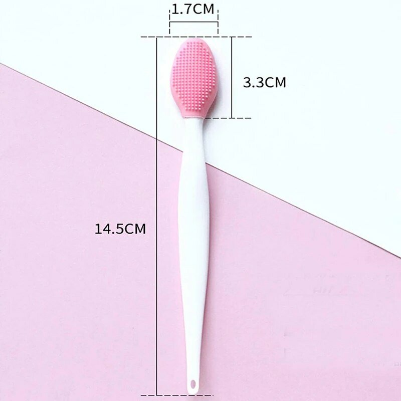 Инструмент для кисти губ, двусторонняя силиконовая отшелушивающая кисть для губ (2 шт.) в случайных цветах