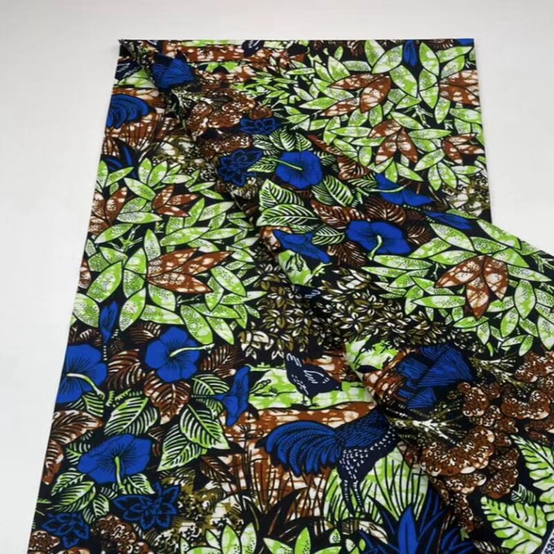 Tissu Batik africain d'origine pour la couture, matériel 2023 coton doux, véritable avertissement, impression, Pdesktop, 6 verges, bonne qualité, 100