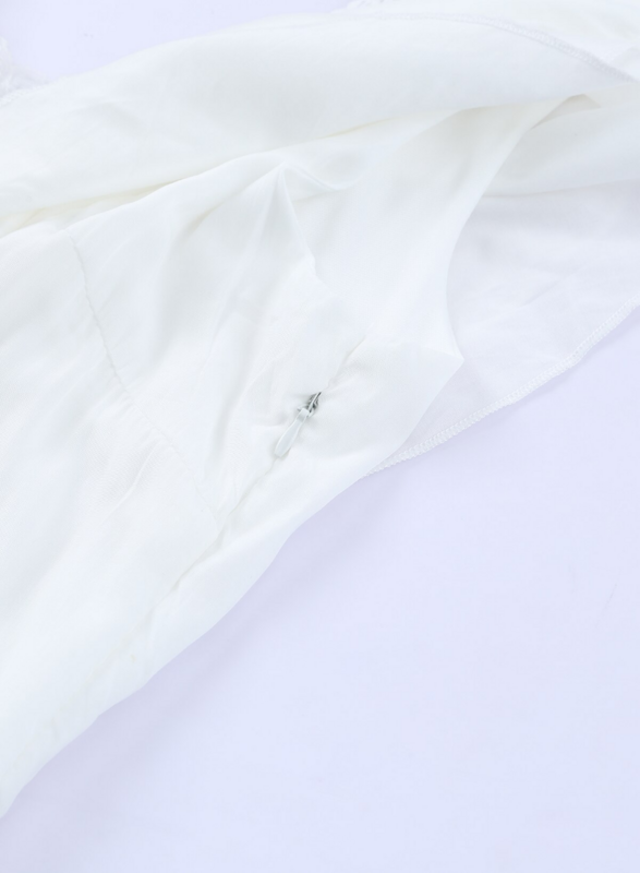 Vestido blanco de manga corta para mujer, prenda elegante de encaje con cuello en V, ropa de uso diario, primavera y verano, 2023