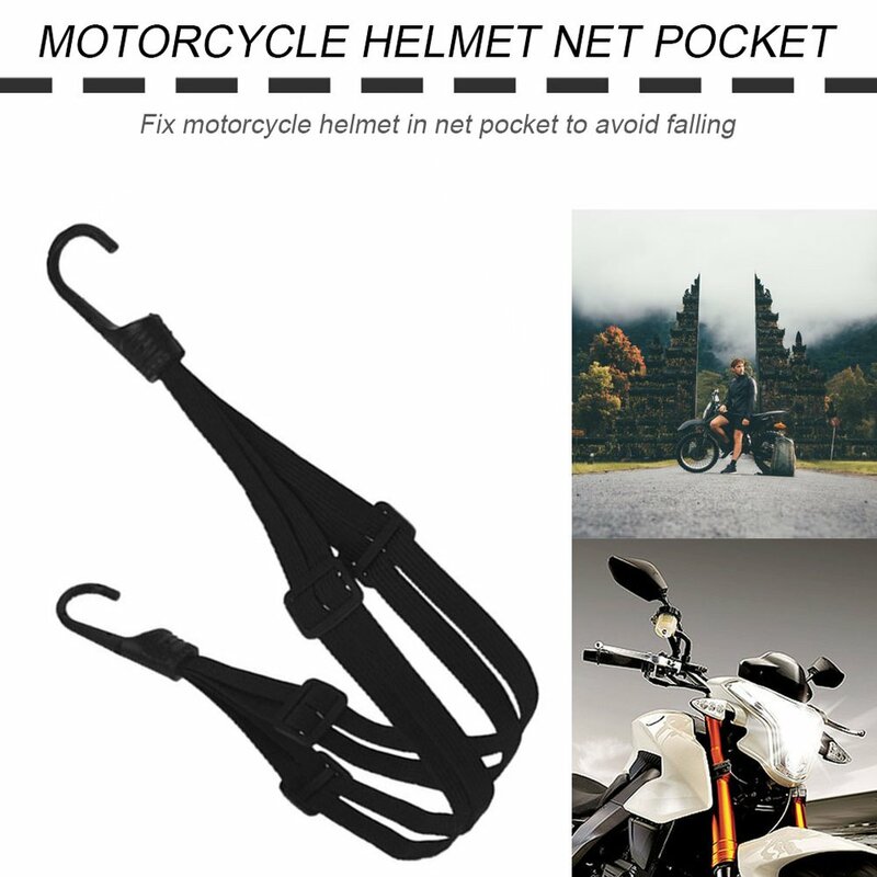 오토바이 헬멧 고강도 개폐식 탄성 로프, 범용 수하물, 유연한 스트랩 타이, 벨트 보호망, 60cm