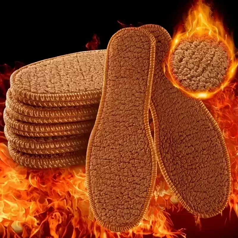 4/2PCS for Women Men Alpaca Wool Insoles Soft Plush Warm Thicken Foot Thermal Shoe Insole Breathable Snow Boots Shoes Heat Pads