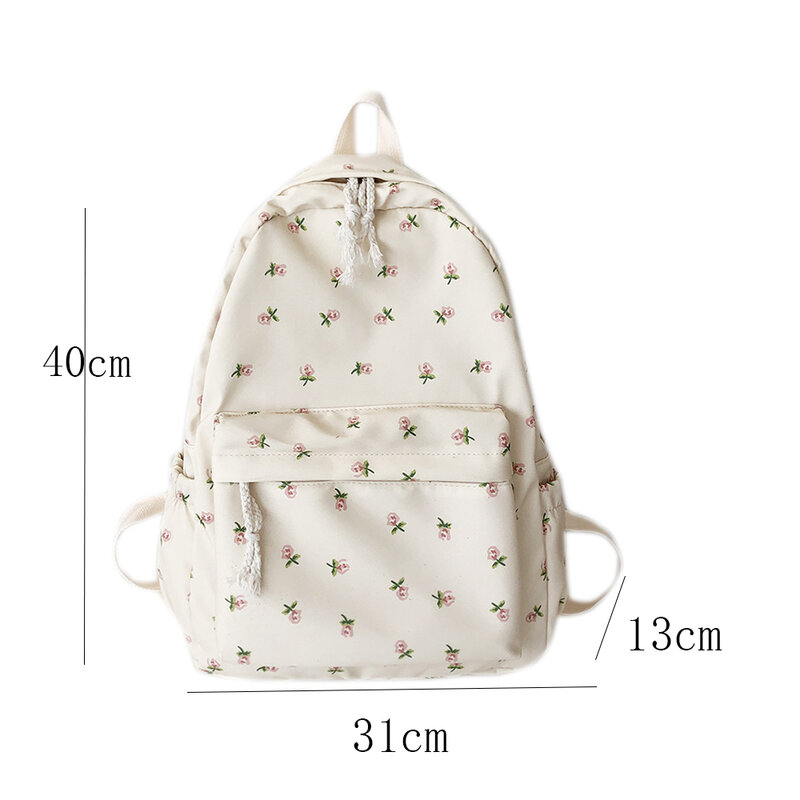 Рюкзак с цветочной вышивкой для девочек, удобный уличный ранец с цветочной вышивкой и именем под заказ, школьные портфели с цветочным принтом для студентов