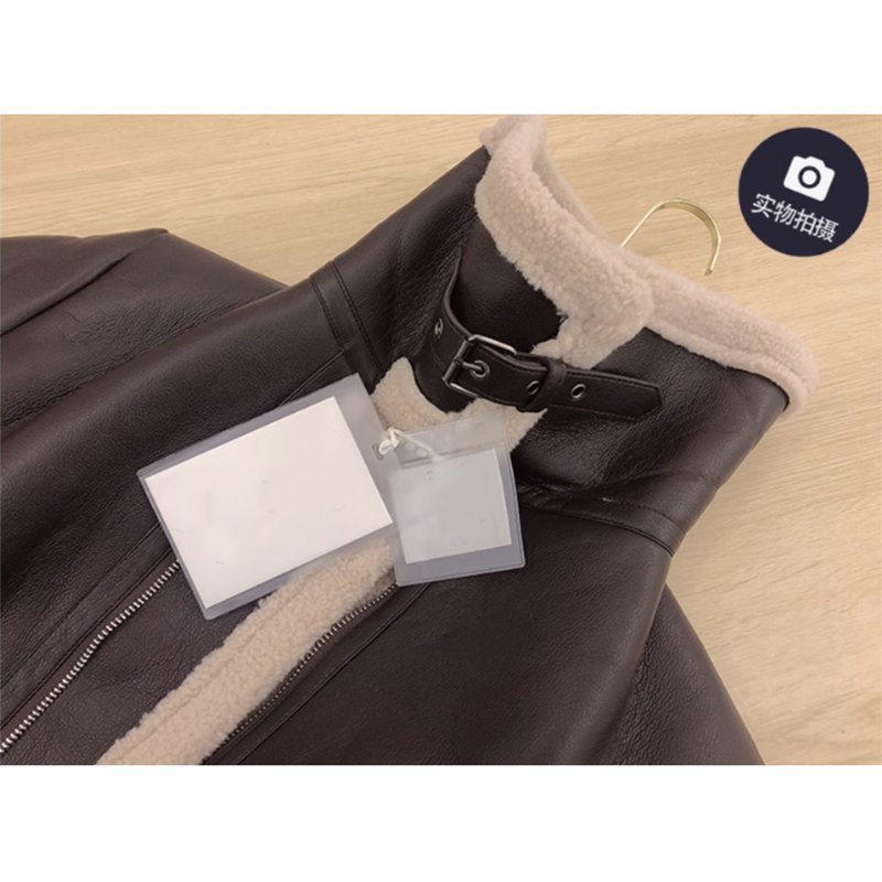 여성용 양털 PU 가죽 숏 재킷, 빈티지 한국 파카, 루즈한 BF 슬림, 두껍고 따뜻한 프라이드 스트리트 면 패딩 재킷
