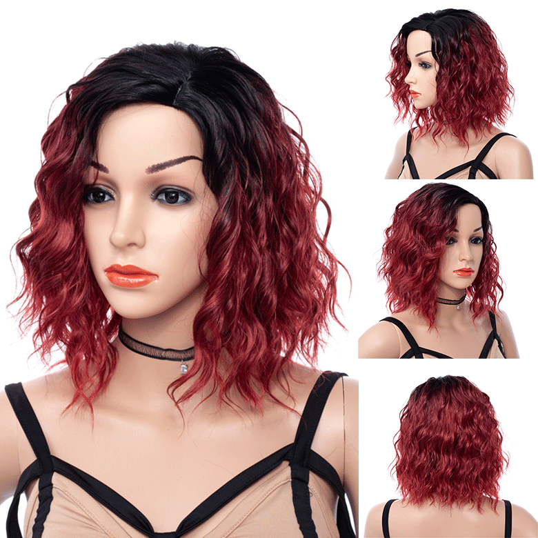 Wigs European and American fashion wigs Partial gradient chemical fiber curls short wig set