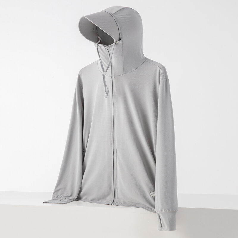 Chaqueta delgada Upf50 + para hombre, abrigo transpirable de Color sólido para exteriores, cortavientos de viaje para montañismo, versátil, a la moda