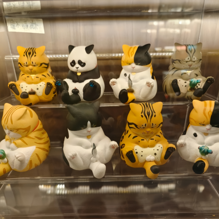 Cjoy 가랑이 고양이 3 블라인드 박스, 귀여운 동물 신비한 서프라이즈 박스, 피규어 컬렉션, PVC 모델 인형 장난감 선물