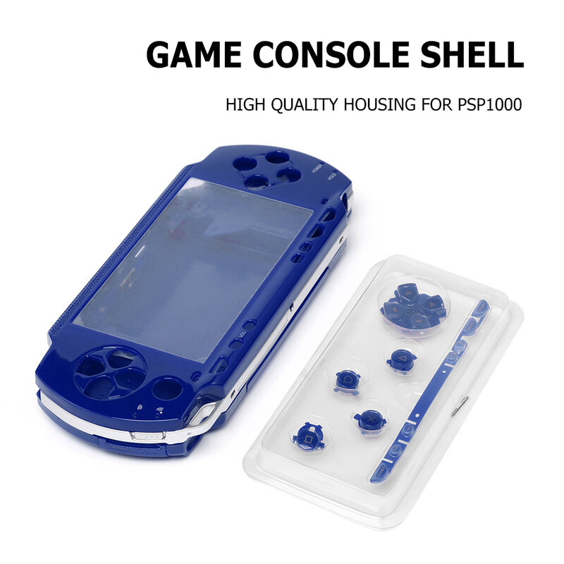 คอนโซลเกมเชลล์ป้องกันสำหรับ Sony PSP1000เปลี่ยนปุ่ม + ชุดสกรูเต็มรูปแบบสำหรับ PSP 1000