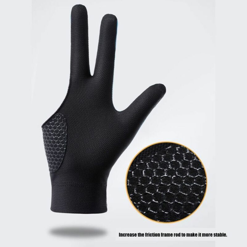 Перчатки для бильярда с защитой от пота Нескользящие износостойкие открытые перчатки с 3 пальцами светильник профессиональные Однокомпонентные перчатки для бильярда