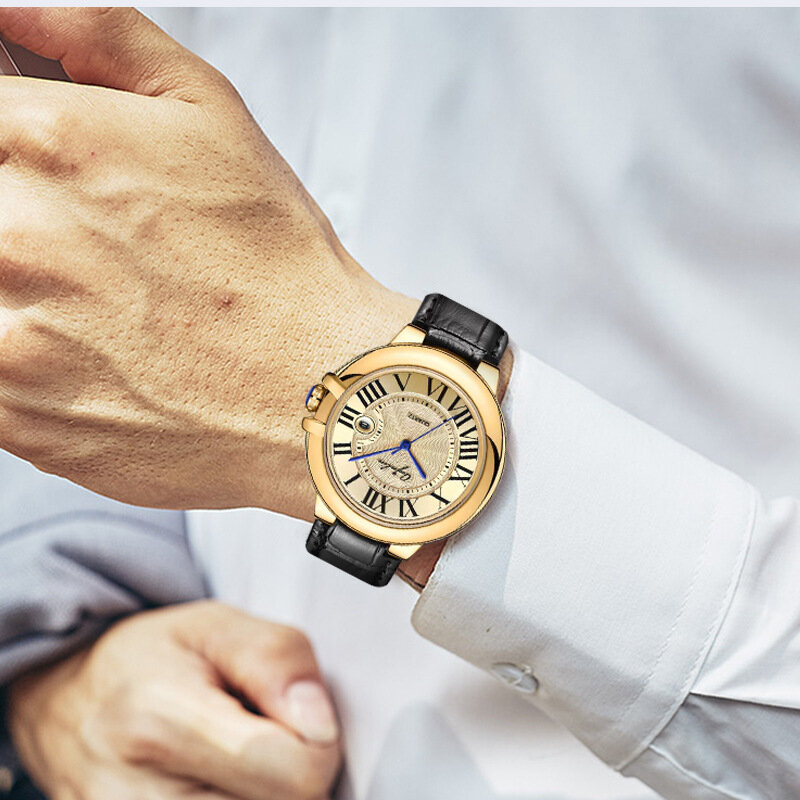 Relógio Masculino Clássico de Ouro, Relógios De Pulso De Quartzo, Impermeável, Relógios De Negócios, Luxo, Dropshipping, Moda Quente
