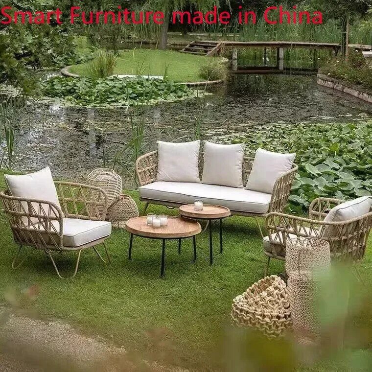 Outdoor Waterproof e Sunscreen Vine Sofá, Cadeira de tecelagem simples, Sudeste Asiático, Hotel, Homestay, Terraço, Villa, Jardim