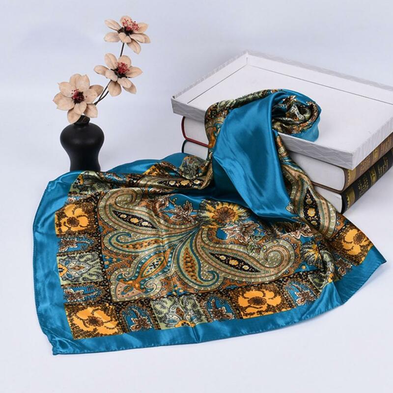 Pañuelo Retro con estampado de flor de anacardo grande para mujer, bufanda de protección solar, bufanda Retro