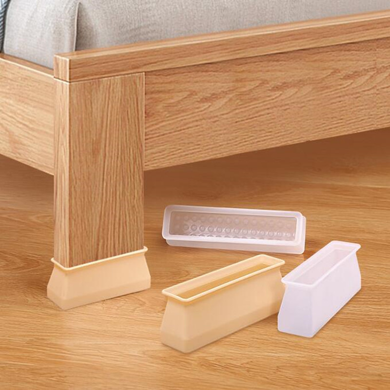 4 pçs anti deslizamento móveis pés pés capa meias mudo cama rolha proteção almofada de silicone mesa cadeira perna protetor piso madeira