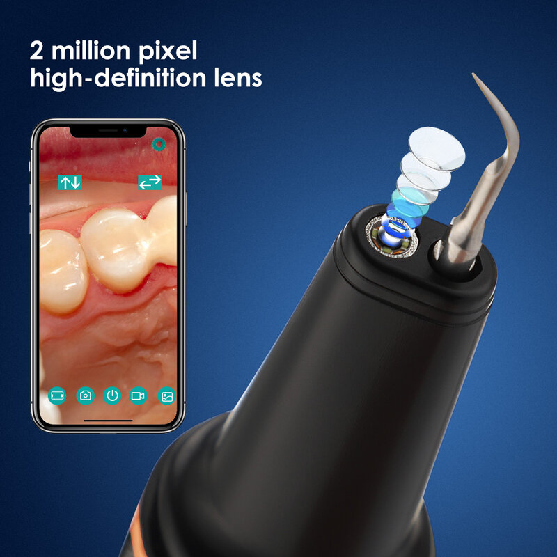 Ultrasonic Visual Scaler Dental Tooth Cleaner 3 modalità LED Light HD Lens connessione Wireless tartaro orale rimozione tartaro