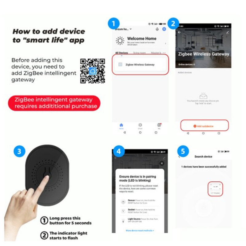 Tuya ZigBee 3.0 스마트 조명 스위치, 16A 미니 자동화 DIY 모듈 차단기, 양방향 제어 지원, Alexa Google (흰색)