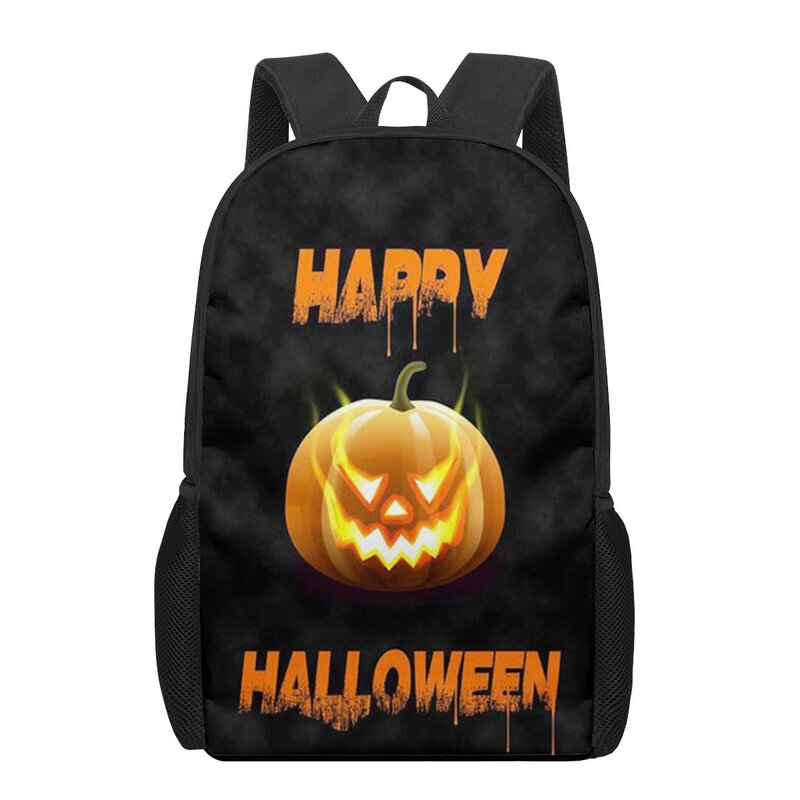 Labu Halloween cetakan ransel anak-anak siswa anak-anak laki-laki perempuan tas sekolah tas bahu untuk pergi keluar, belanja, perjalanan