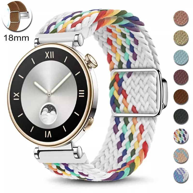 Bracelete elástico para relógio Huawei, faixa magnética fina para mulheres, pulseira fina, pulseira, GT 4, 41mm, 18mm