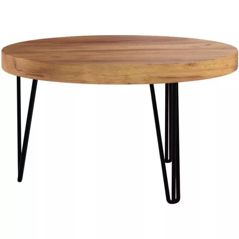 WELLAND-Table basse ronde en bois d'orme ancien, rustique