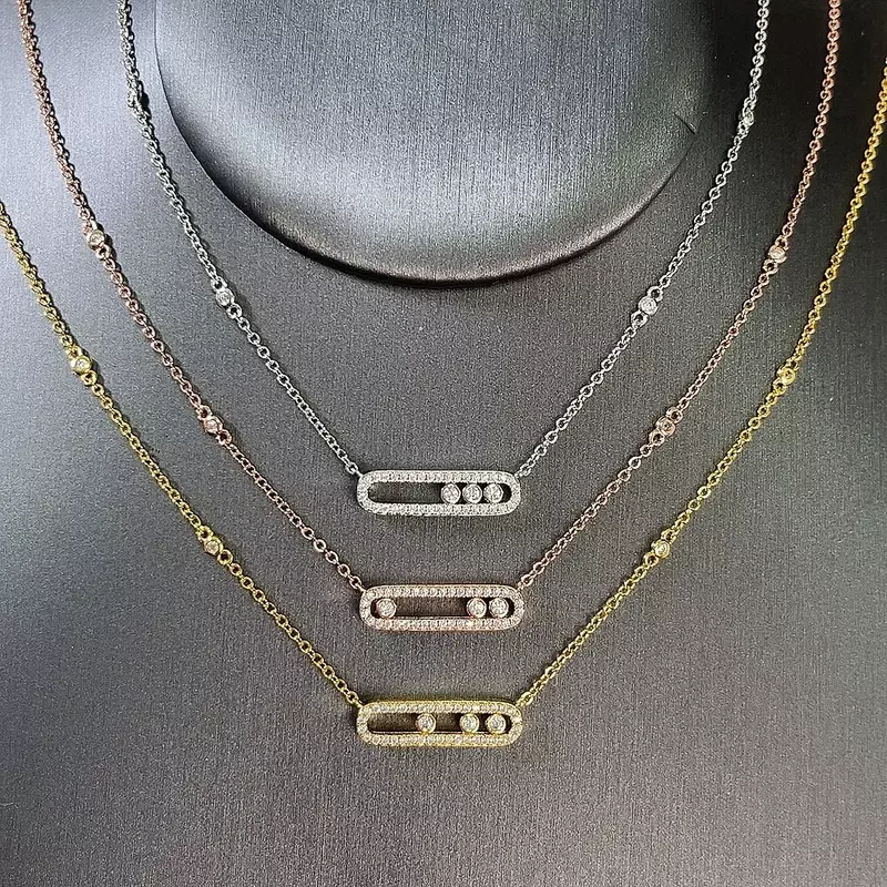 Messika-collar de joyería de plata de ley 100% 925, joyería de diamante móvil, marca de lujo, regalo de alta calidad