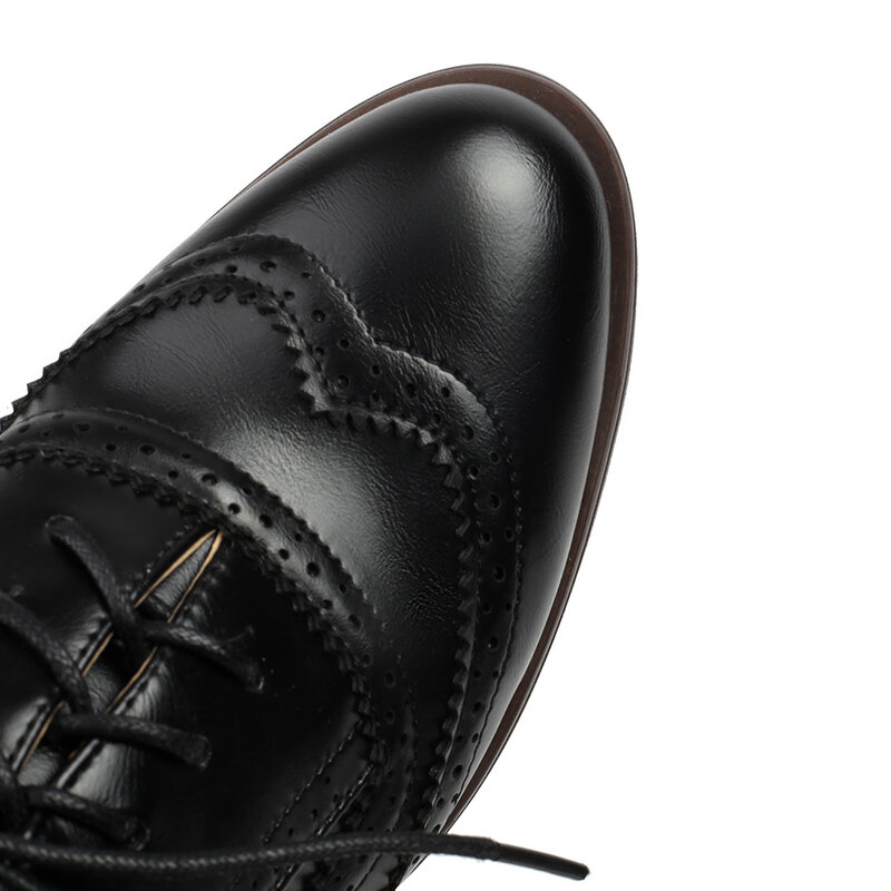 حذاء كاجوال بنمط عتيق من الدانتيل للنساء ، حذاء أوكسفورد مسطح للسيدات ، حذاء 3 كعب ، بمقدمة مستديرة ، مفرد ، مقاس كبير ، 41 ، 44