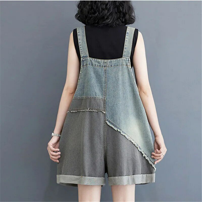 Summer New Vintage Jumpsuit Women Clothing Cotton Wide Legs Bib Female Overalls Woman Personality Denim Rompers Ropa De Mujer