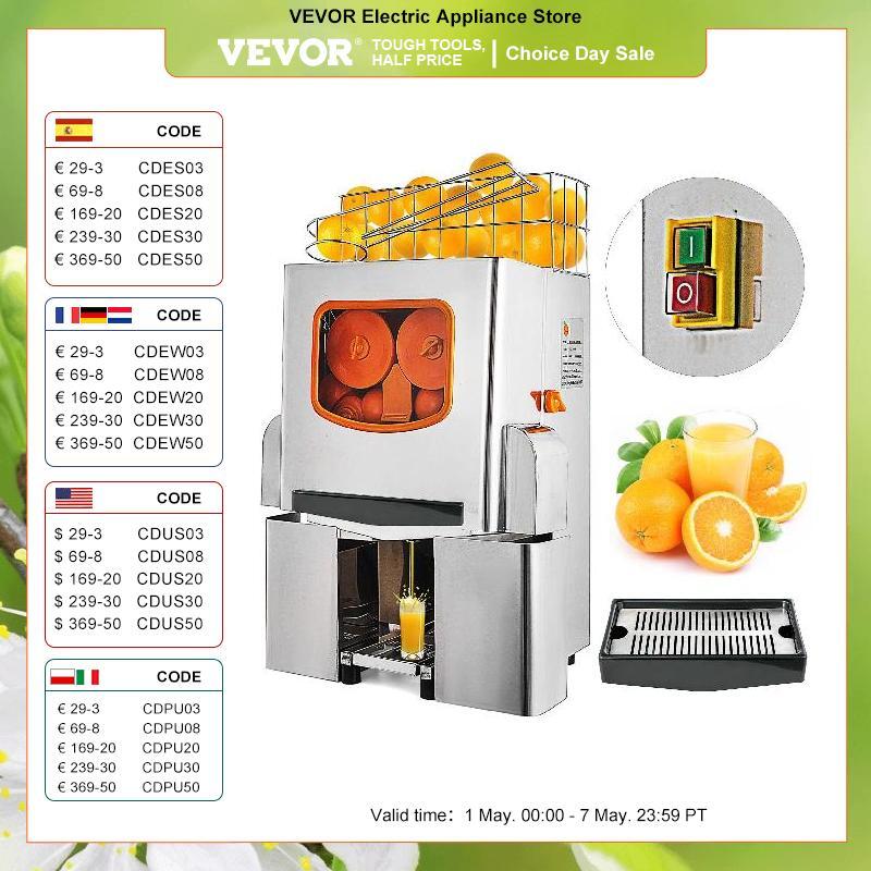 VEVOR 120W Electric Orange Juicer Extractors 22-30Pcs/Min Auto Commercial Fresh Juice Press Blender Exprimidor Citrus Squeezer