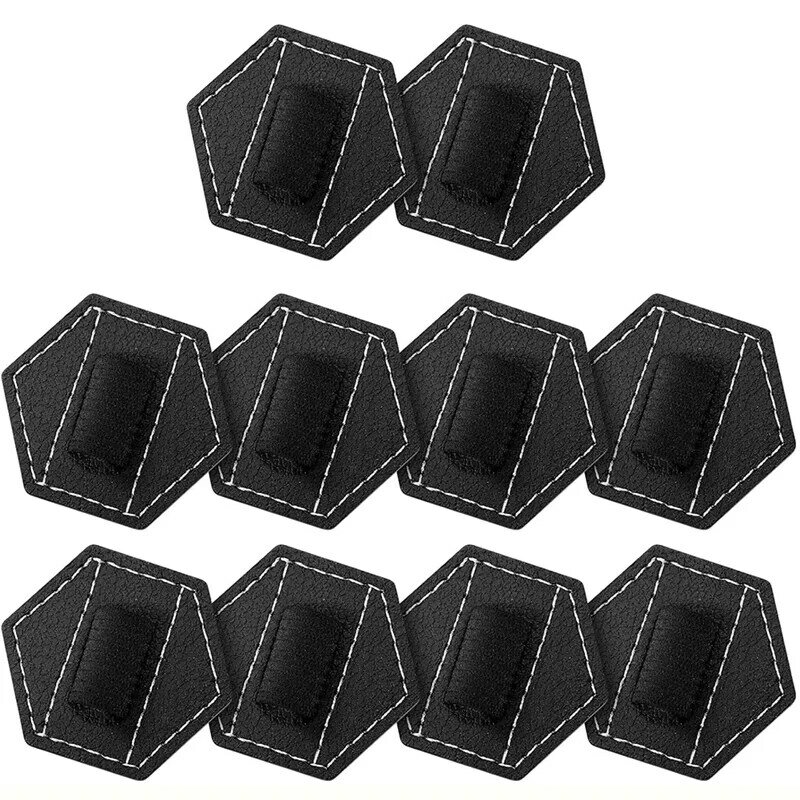 Portalápices autoadhesivo de cuero PU, hexagonales de bucle para soportes elásticos cuaderno, diario, aproximadamente 4,5x4cm, 10 piezas