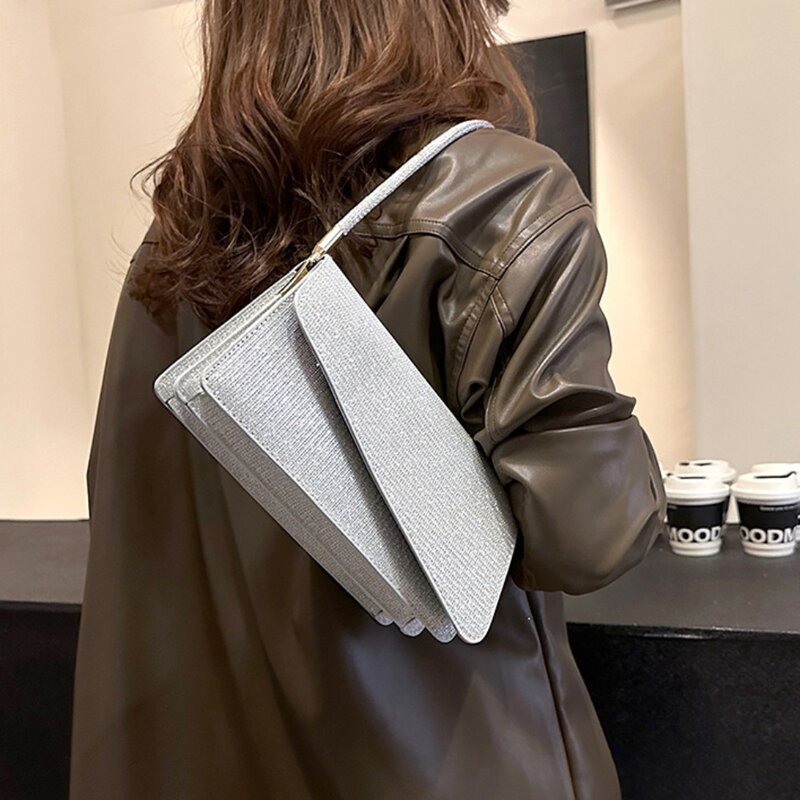 Large Capacity Shoulder Bag 2024 Trendy PU Leather Totes Bag Retro Casual Commuting Bag Lady