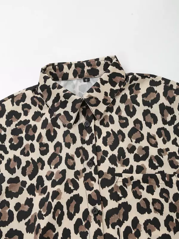 Camisa asimétrica holgada con bolsillos para mujer, camisa Retro de manga larga con botones, Top elegante, 2024