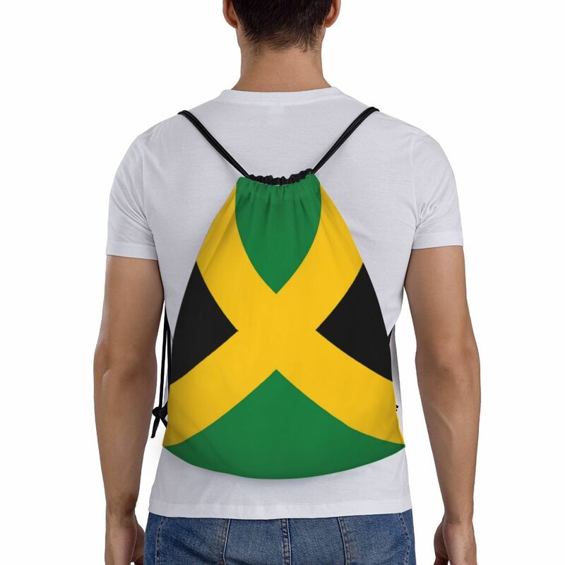 Niestandardowa flaga jamajska plecaki sznurowane mężczyzn kobiet lekki patriotyzm na siłownię sportowe worki do treningu