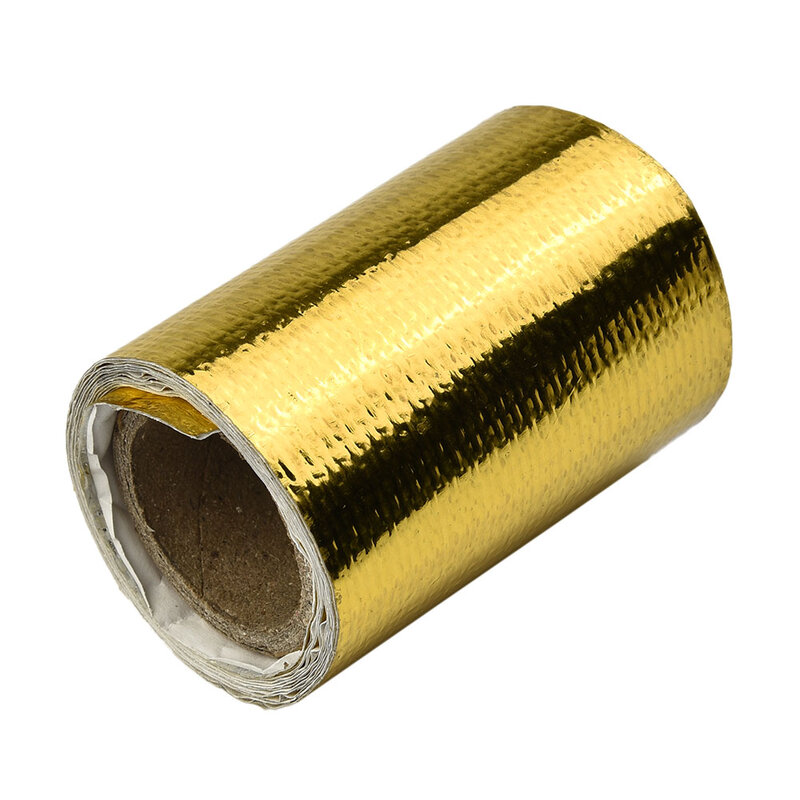 Oro fibra di vetro auto moto scarico avvolgere tubo Header isolamento termico rotolo nastro Turbo calore scarico termico nastro avvolgente