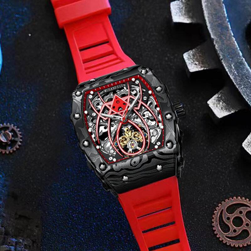 Мужские полностью автоматические механические часы MUSANFIGO, модные мужские часы, светящиеся в темноте водонепроницаемые мужские оригинальные модные часы