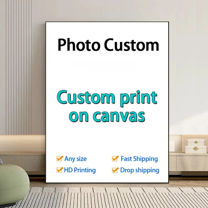 Canvas Paintings Custom Print on Wall Art Poster Pictures for Living Room Home Decor Waterproof Painting Customized Gifts