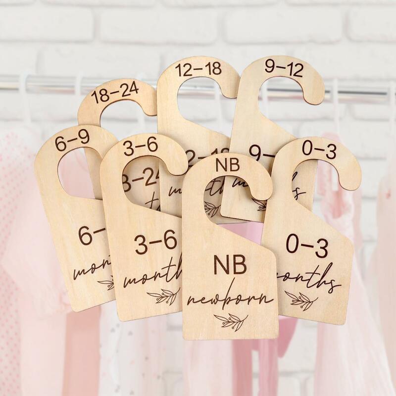 7Pcs Closet Baby Size Dividers Newborn Baby Toddler Clothes Dividers for Nursery Decor Infants Photo Props Registry Shower Gifts