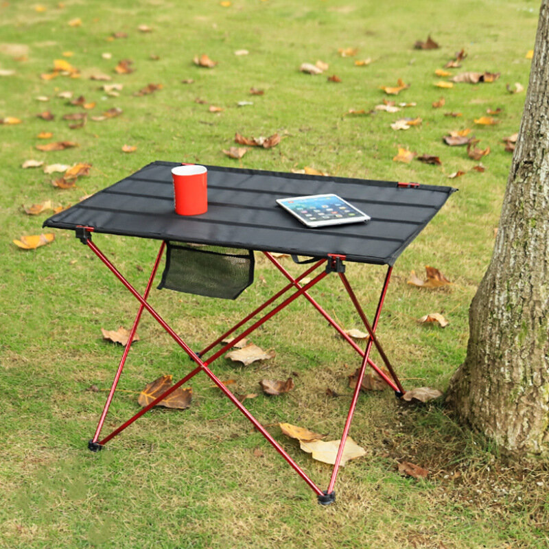 Mesa dobrável portátil para acampamento ao ar livre, mesa de alumínio ultraleve para praia, pesca, caminhadas, escalada