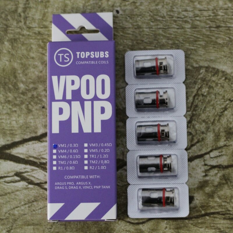 Argus PNP bobinas de repuesto compatibles con VOOPOO Argus X/Pro/GT/Air Pod System Device Kit - 5 piezas/paquete