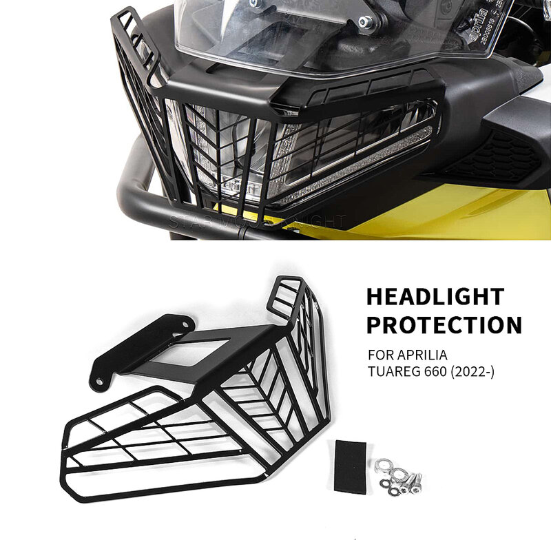 Acessórios da motocicleta farol cabeça luz guarda protetor capa proteção grill para aprilia tuareg 660 tuareg660 2022-